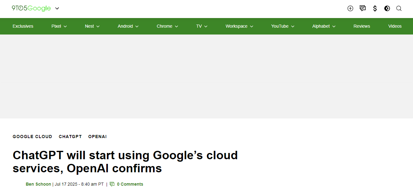 OpenAI 确认 ChatGPT 将接入 Google 云服务-第1张图片 OpenAI 确认 ChatGPT 将接入 Google 云服务-第1张图片