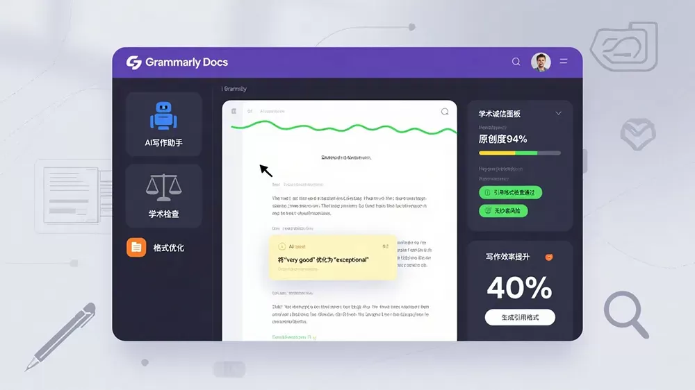 Grammarly文档界面革新:AI工具矩阵解决学术写作与诚信平衡难题-第1张图片 Grammarly文档界面革新:AI工具矩阵解决学术写作与诚信平衡难题-第1张图片