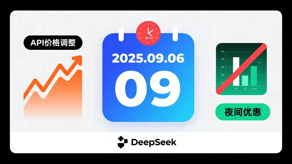 DeepSeek计划2025年9月6日凌晨调整API价格,并取消夜间优惠。-第1张图片 DeepSeek计划2025年9月6日凌晨调整API价格,并取消夜间优惠。-第1张图片