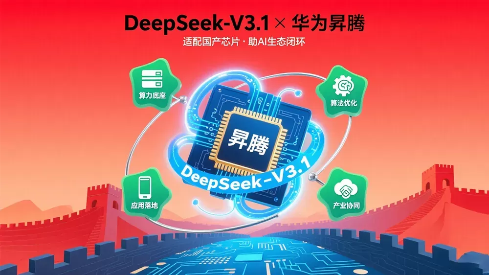 DeepSeek-V3.1适配华为昇腾芯片,助国产AI生态闭环形成。-第1张图片 DeepSeek-V3.1适配华为昇腾芯片,助国产AI生态闭环形成。-第1张图片