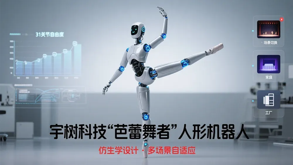 宇树科技将推“芭蕾舞者”人形机器人，31关节自由度和仿生学设计，适配多场景-第1张图片