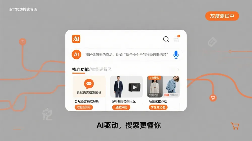 模糊需求精准匹配:淘宝“AI万能搜”以自然语言解析重构电商决策链-第1张图片 模糊需求精准匹配:淘宝“AI万能搜”以自然语言解析重构电商决策链-第1张图片