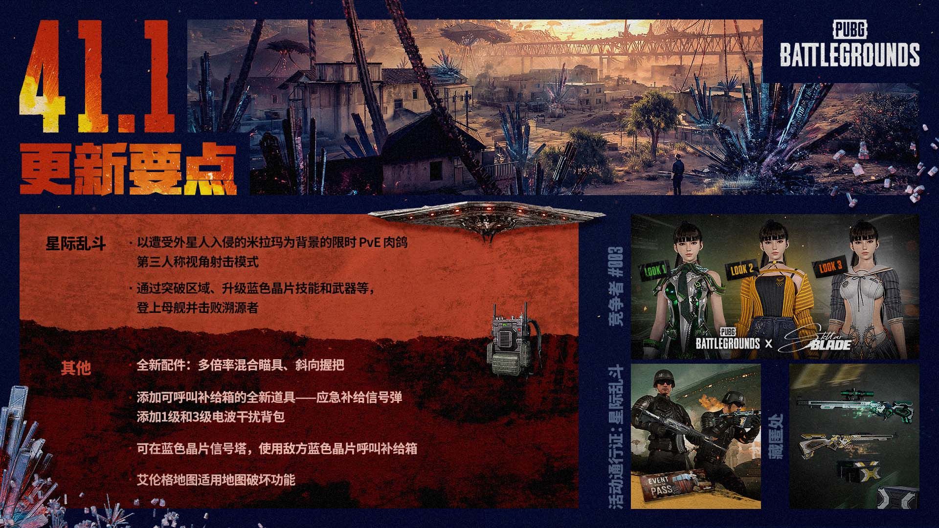 《PUBG》41.1版本更新,新模式“星际乱斗”正式上线-第1张图片 《PUBG》41.1版本更新,新模式“星际乱斗”正式上线-第1张图片
