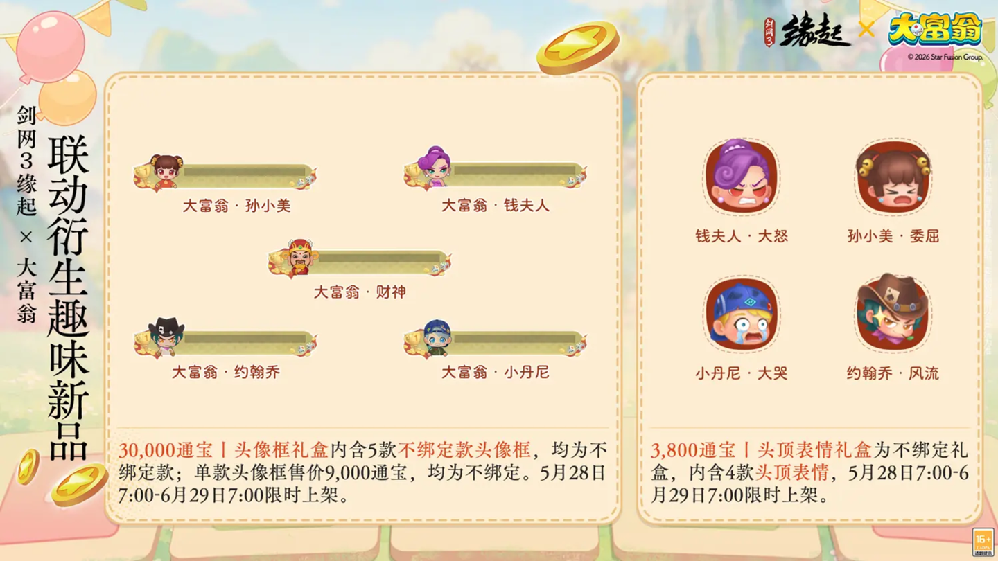 今日宜当大富翁,《剑网3缘起》x《大富翁》联动上线-第11张图片 今日宜当大富翁,《剑网3缘起》x《大富翁》联动上线-第11张图片