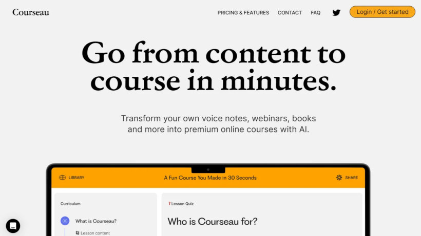 Courseau AI课程制作平台:智能生成交互式课程,适配全场景教学搭建-第1张图片 Courseau AI课程制作平台:智能生成交互式课程,适配全场景教学搭建-第1张图片