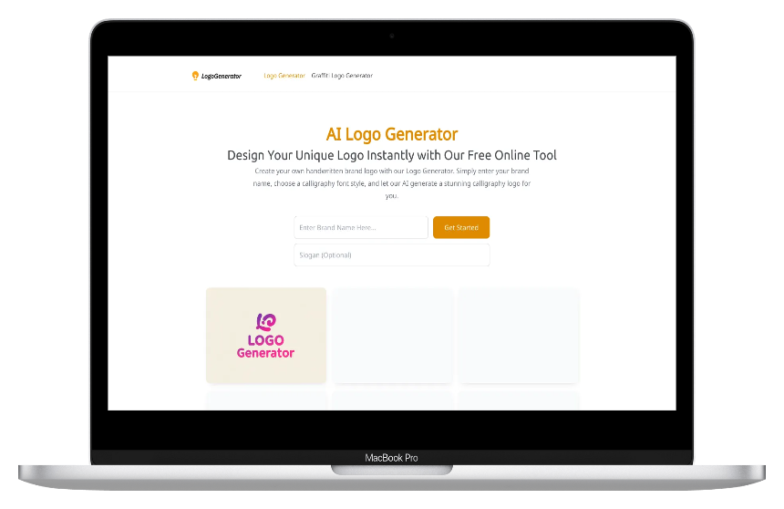 AI Logo Generator:免费在线AI标志设计工具,输入品牌名即可生成高清手写体或书法风Logo-第1张图片 AI Logo Generator:免费在线AI标志设计工具,输入品牌名即可生成高清手写体或书法风Logo-第1张图片