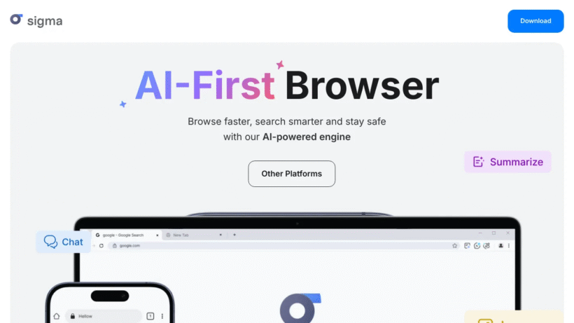 Sigma AI Browser:一款自带AI助手和免费VPN的智能浏览器推荐-第1张图片 Sigma AI Browser:一款自带AI助手和免费VPN的智能浏览器推荐-第1张图片