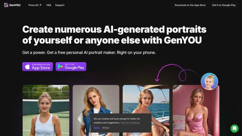 GenYOU:一款能帮你生成逼真职业照与百变写真的AI手机修图神器-第1张图片 GenYOU:一款能帮你生成逼真职业照与百变写真的AI手机修图神器-第1张图片