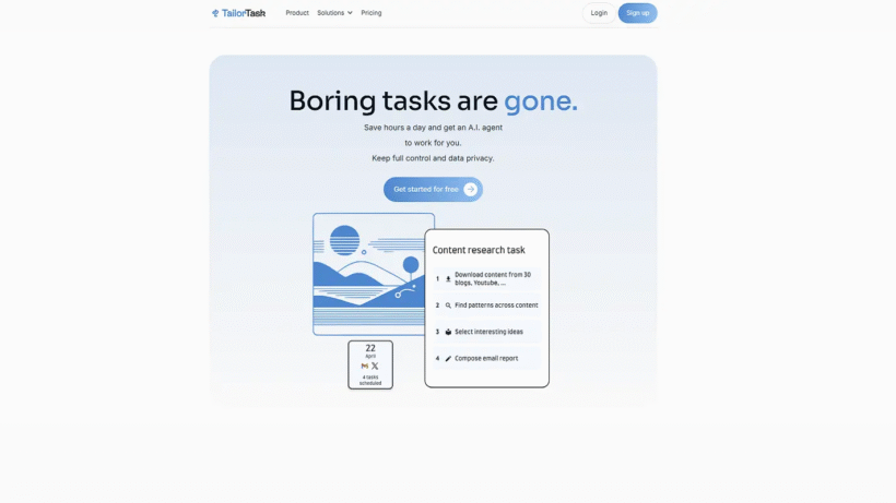 TailorTask AI:你的全自动AI工作流助手,帮你告别重复繁琐的日常任务-第1张图片 TailorTask AI:你的全自动AI工作流助手,帮你告别重复繁琐的日常任务-第1张图片