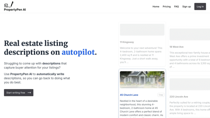PropertyPen AI:一款专为房产中介和房东打造的智能房源描述与文案生成助手-第1张图片 PropertyPen AI:一款专为房产中介和房东打造的智能房源描述与文案生成助手-第1张图片