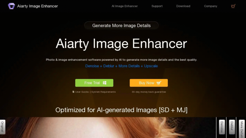 Aiarty:一款图片修复与无损放大的AI软件,一键去除模糊噪点提升老照片画质-第1张图片 Aiarty:一款图片修复与无损放大的AI软件,一键去除模糊噪点提升老照片画质-第1张图片