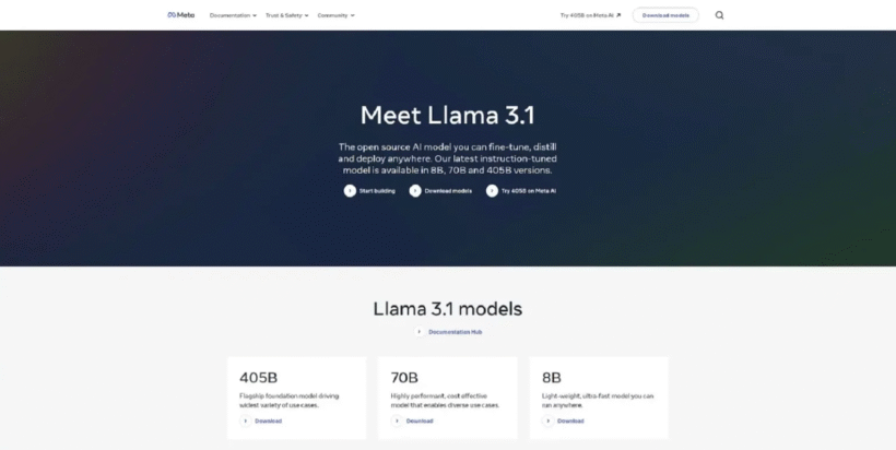 Llama AI 3.1:Meta最强开源大模型功能特点与实际应用场景全面解析-第1张图片 Llama AI 3.1:Meta最强开源大模型功能特点与实际应用场景全面解析-第1张图片