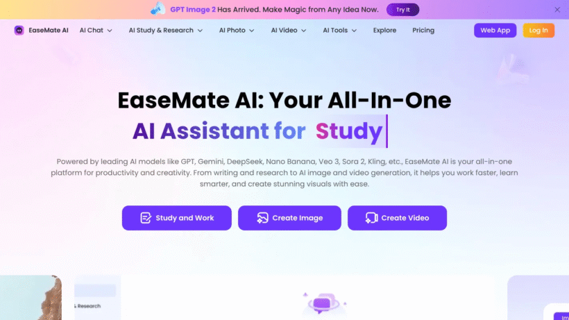Easemate AI: 一款集成GPT、Claude等顶尖模型的全能AI助手平台-第1张图片 Easemate AI: 一款集成GPT、Claude等顶尖模型的全能AI助手平台-第1张图片