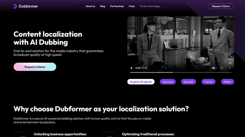 告别生硬机器音:Dubformer AI自动给视频配音更有“活人味”,让视频“开口说多国话”-第1张图片 告别生硬机器音:Dubformer AI自动给视频配音更有“活人味”,让视频“开口说多国话”-第1张图片