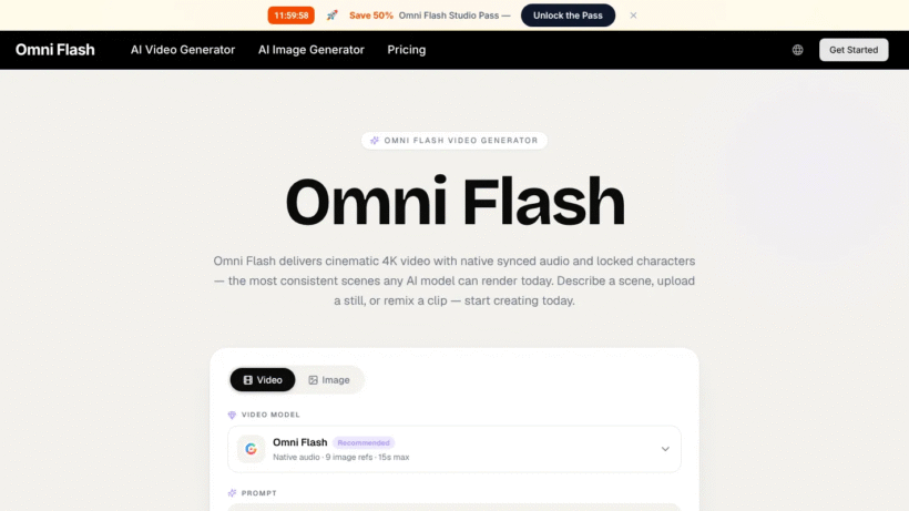 Omni Flash:一款让普通人也能轻松制作精美4K视频的AI工具-第1张图片 Omni Flash:一款让普通人也能轻松制作精美4K视频的AI工具-第1张图片