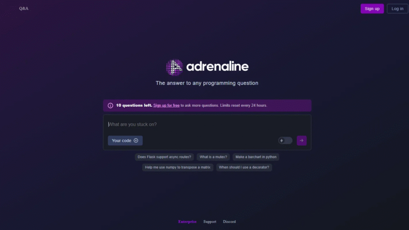 Adrenaline AI:一款能自动修Bug还能画图的免费AI编程神器-第1张图片 Adrenaline AI:一款能自动修Bug还能画图的免费AI编程神器-第1张图片