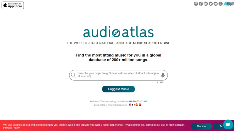 Audioatlas:智能音乐搜索助手,支持自然语言搜歌,解决版权与素材难题-第1张图片 Audioatlas:智能音乐搜索助手,支持自然语言搜歌,解决版权与素材难题-第1张图片
