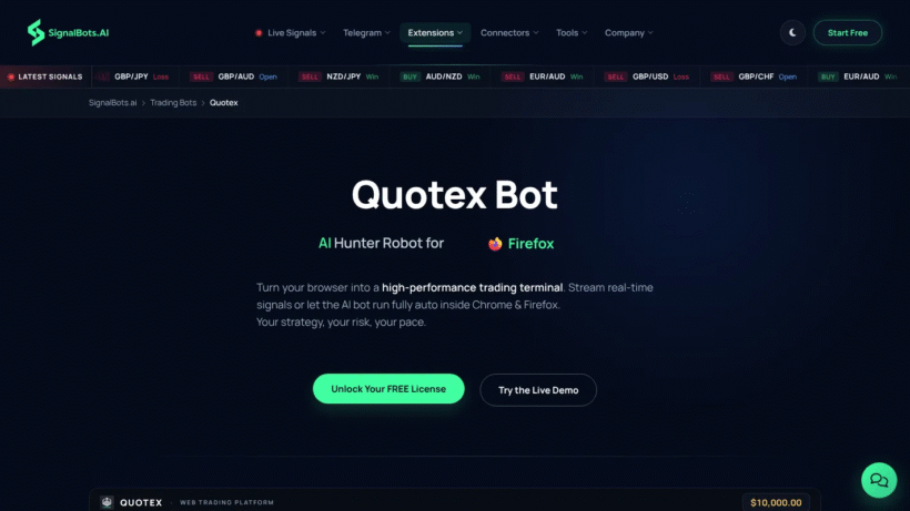 Quotex AI Hunter Robot:一款在浏览器里自动盯盘下单的二元期权交易辅助工具-第1张图片 Quotex AI Hunter Robot:一款在浏览器里自动盯盘下单的二元期权交易辅助工具-第1张图片