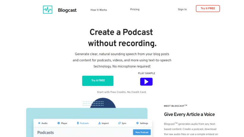 Blogcast:一个能一键自动把文章变成自然语音的智能文本转音频小工具-第1张图片 Blogcast:一个能一键自动把文章变成自然语音的智能文本转音频小工具-第1张图片