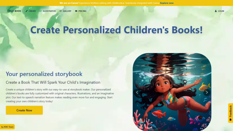 ChildBook AI:用人工智能技术帮你轻松创作专属个性化儿童故事绘本-第1张图片 ChildBook AI:用人工智能技术帮你轻松创作专属个性化儿童故事绘本-第1张图片