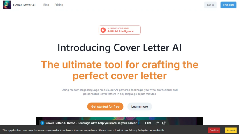 Cover Letter AI:智能赋能求职文书撰写,让你的求职工作事半功倍-第1张图片 Cover Letter AI:智能赋能求职文书撰写,让你的求职工作事半功倍-第1张图片