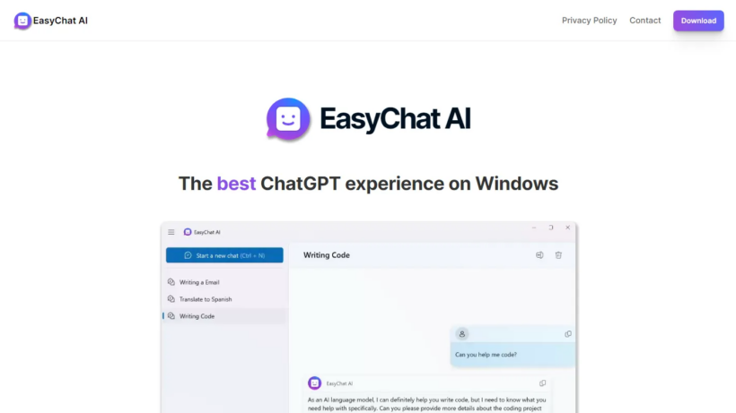 EasyChat AI:适配Windows系统、简洁好用的GPT第三方辅助工具-第1张图片 EasyChat AI:适配Windows系统、简洁好用的GPT第三方辅助工具-第1张图片