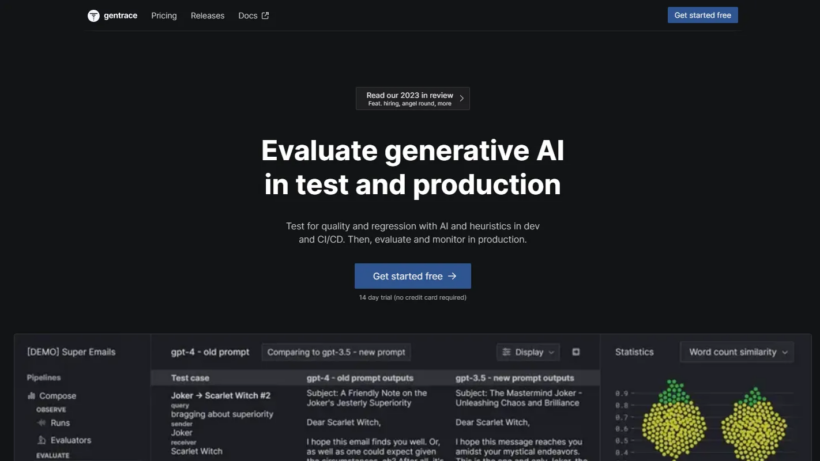 Gentrace是什么?一键测评监控AI模型,轻松搞定AI开发运维难题-第1张图片 Gentrace是什么?一键测评监控AI模型,轻松搞定AI开发运维难题-第1张图片