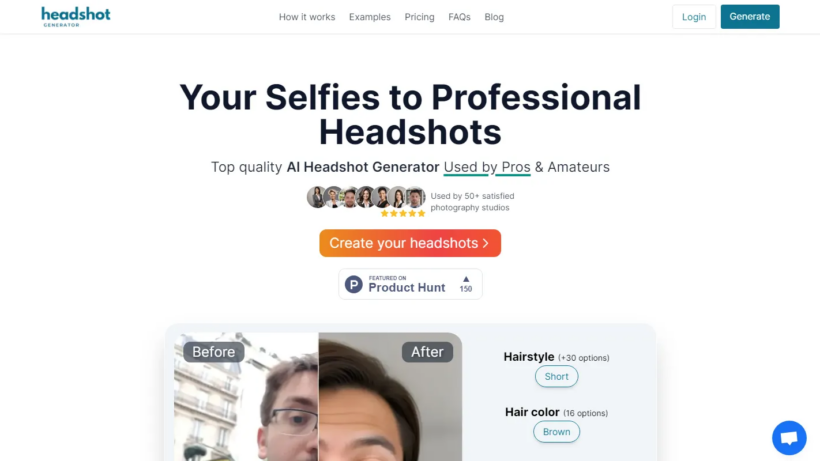 Headshot Generator AI:一键将自拍转为专业人像照,省时省钱的AI修图工具-第1张图片 Headshot Generator AI:一键将自拍转为专业人像照,省时省钱的AI修图工具-第1张图片