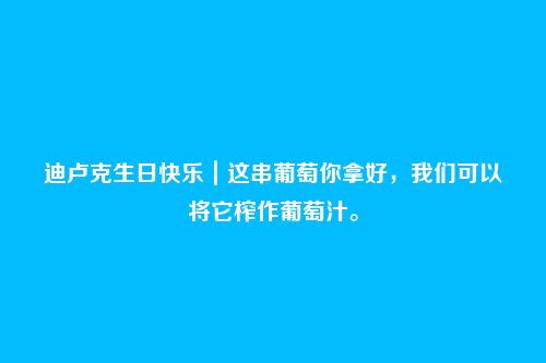 迪卢克生日快乐|这串葡萄你拿好,我们可以将它榨作葡萄汁。