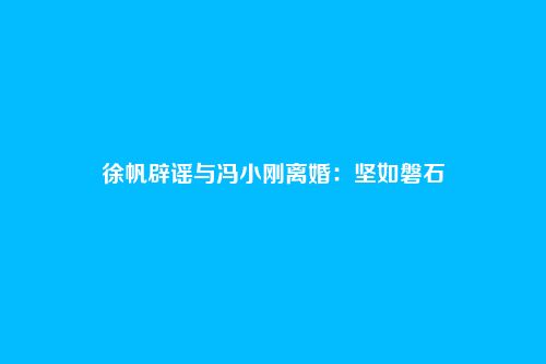 徐帆辟谣与冯小刚离婚:坚如磐石