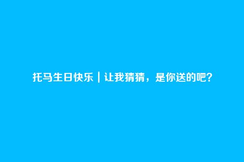 托马生日快乐|让我猜猜,是你送的吧?