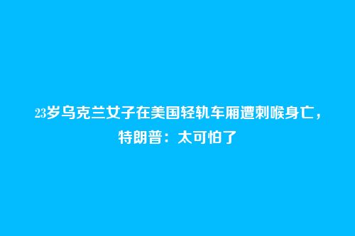 23岁乌克兰女子在美国轻轨车厢遭刺喉身亡,特朗普:太可怕了