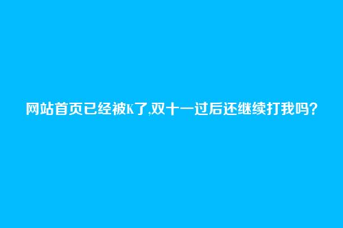 网站首页已经被K了,双十一过后还继续打我吗?