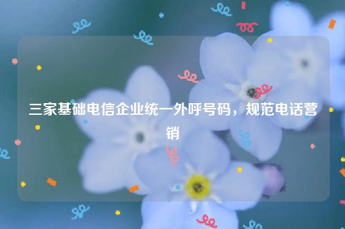三家基础电信企业统一外呼号码,规范电话营销