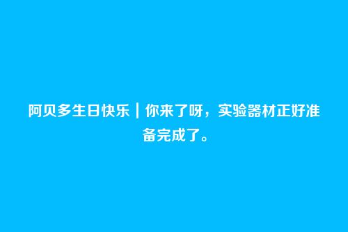 阿贝多生日快乐|你来了呀,实验器材正好准备完成了。