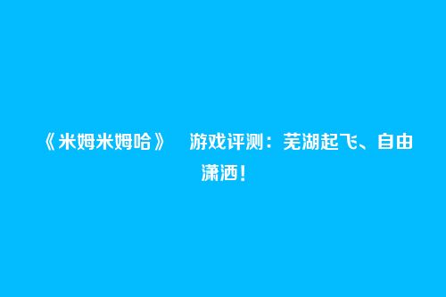 《米姆米姆哈》游戏评测:芜湖起飞、自由潇洒!